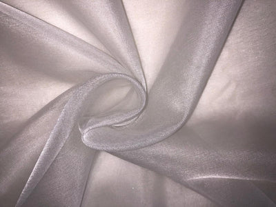 100% Silk ORGANZA FABRIC WHITE WITH GOLD BORDER 44" WIDE [15915]