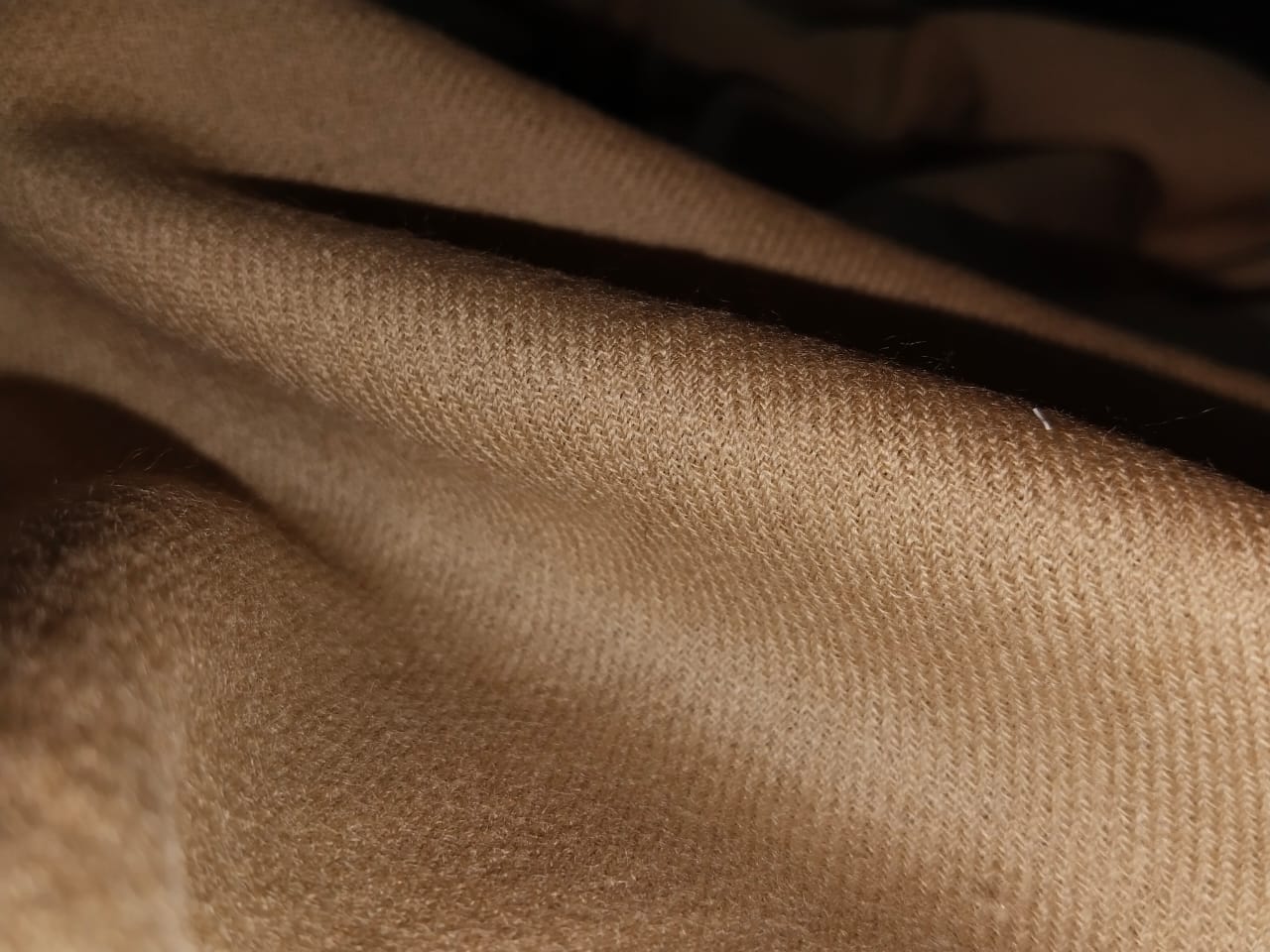 Silk X Wool Twill Fabric available in 3 colors white ivory, brown and camel