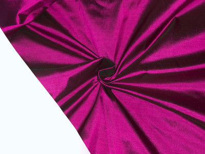 Silk Dupion fabric Bright pink x black color 54" wide DUP403
