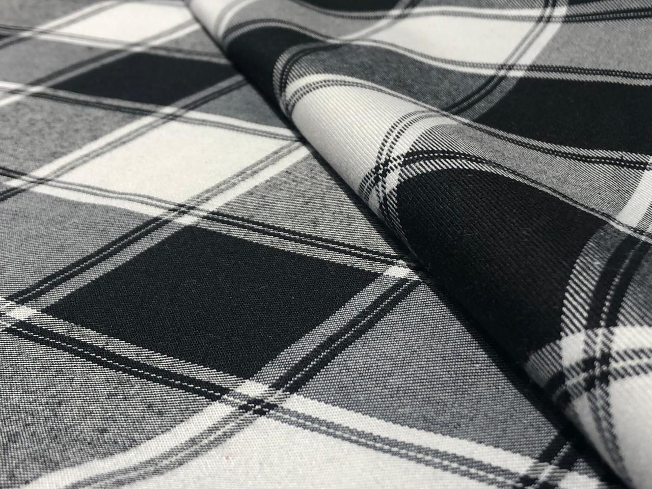 100% Cotton twill  plaids with  available in 2 colors BLACK / WHITE AND PINK/WHITE