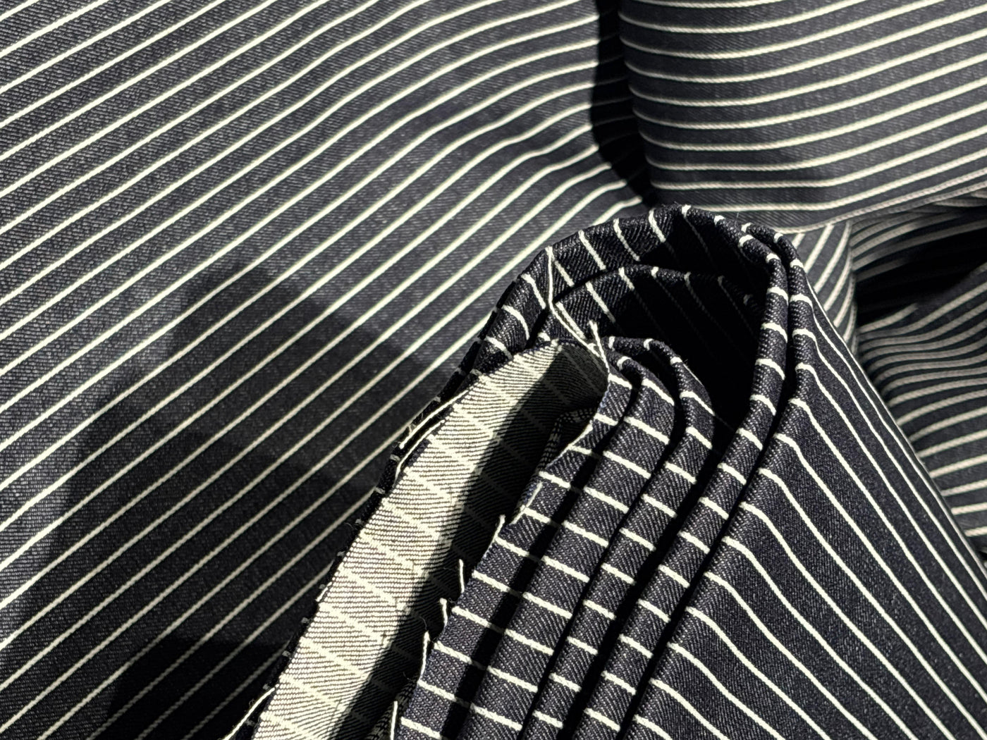 100% Cotton Denim STRIPES available in 2 different styles double stripe and single stripe [17175/76]