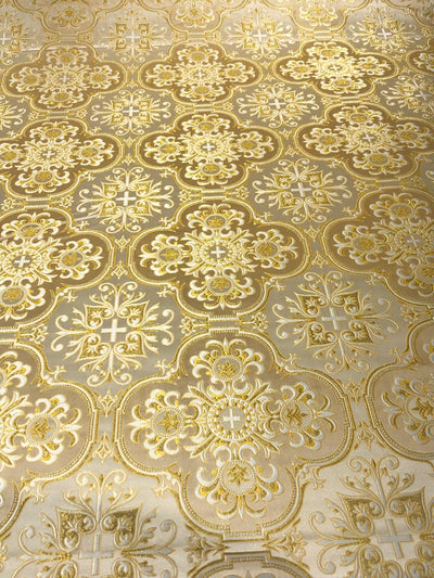 Brocade fabric VESTMENT 60" wide  available in 2 colors cream x gold and burgundy x gold and cream x gold BRO951