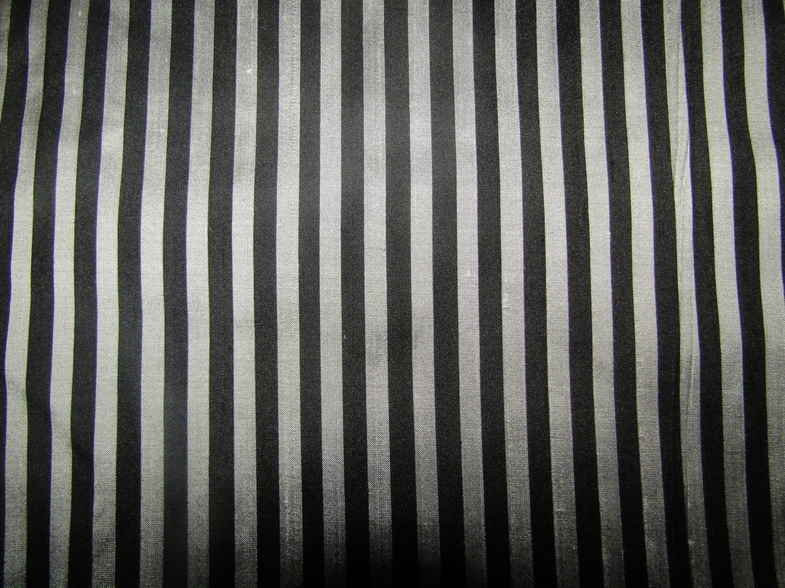 100% silk dupion silver black dupioni stripe 54"DUP#S10[3]/DUPNEWS2[6]