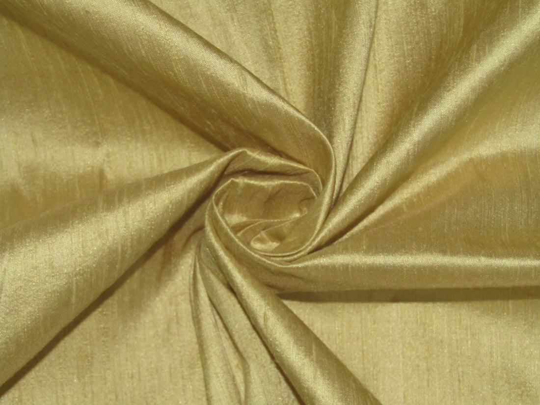 100% PURE SILK DUPIONI FABRIC YELLOW GOLD  54" wide WITH SLUBS MM118[3]