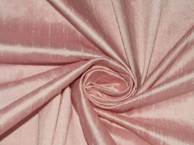 100% PURE SILK DUPIONI FABRIC  PASTEL PINK color 44" wide WITH SLUBS MM119[3]