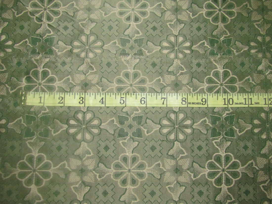 Brocade PURE SILK fabric VESTMENT 54" wide  GREEN AND GOLD TAFJ9[2]