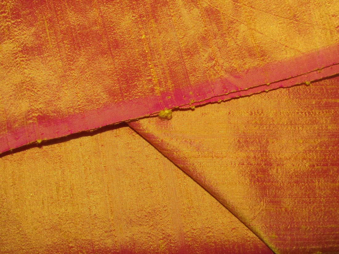 SILK Dupioni FABRIC Iridescent Mango Yellow x Orange color 54" wide DUP31C[2]