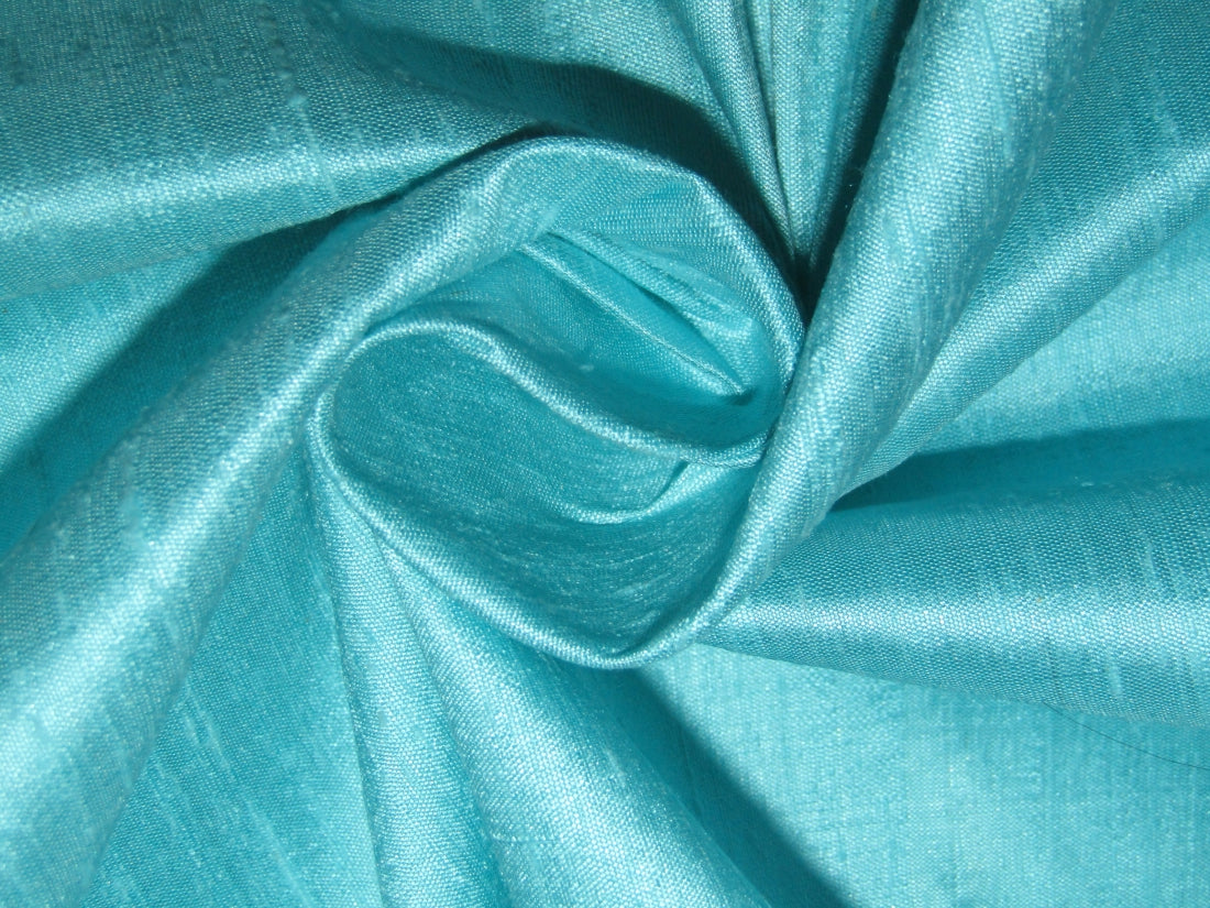 100% PURE SILK DUPIONI FABRIC BLUE color 54" wide WITH SLUBS MM121[3]