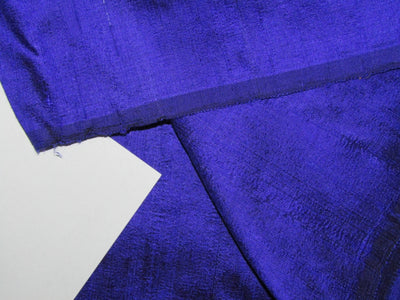 100% PURE SILK DUPIONI FABRIC INK BLUE colour 44" wide WITH SLUBS MM38[3]