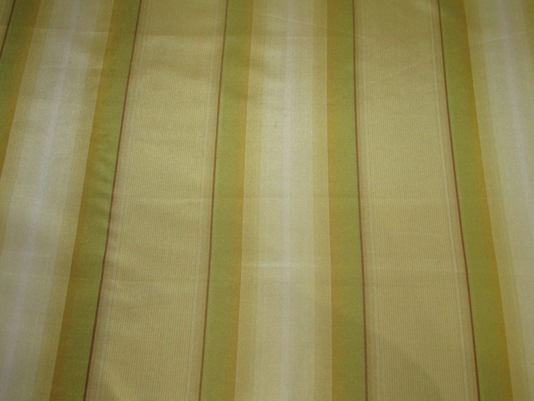 Silk Taffeta Fabric Shades of Gold,Green&amp; Wine Color stripes 54&quot; wide TAFS#21[1]