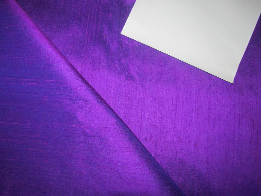 100% PURE SILK DUPIONI FABRIC PURPLE X  BLUE 44" wide WITH SLUBS MM116[4]