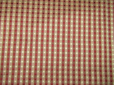 SILK TAFFETA FABRIC Pink &amp; Cream color plaids with jacquard 54" wide TAFCJ6