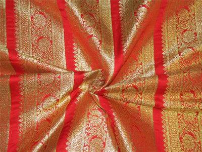 Brocade border fabric red x metallic gold color 44" wide BRO658/BRO946 available in 4 colors bright red ,red green and black