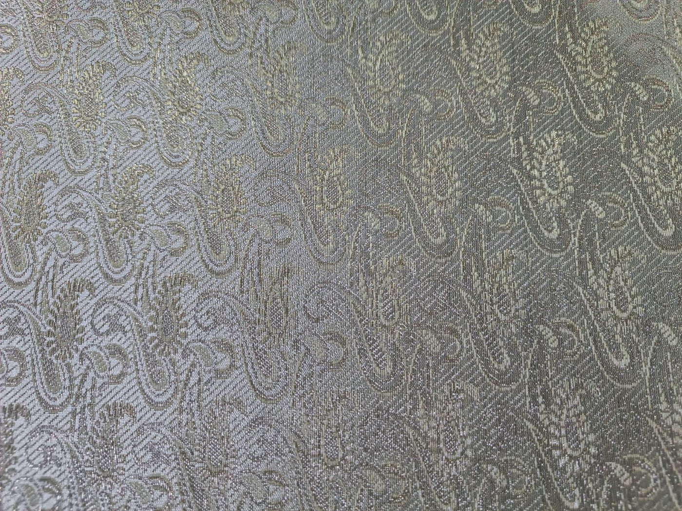 Spun Silk Brocade fabric Light Gold & Metallic Gold Color 44" wide BRO212[3]