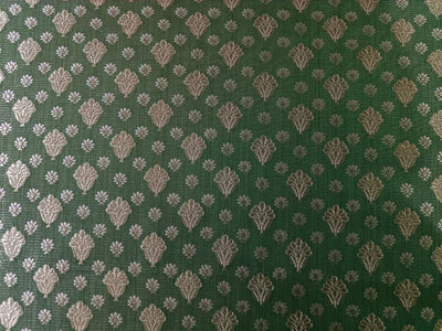 Silk Brocade green x metallic gold color 2.70 YDS single length 44" wide BRO206[3]