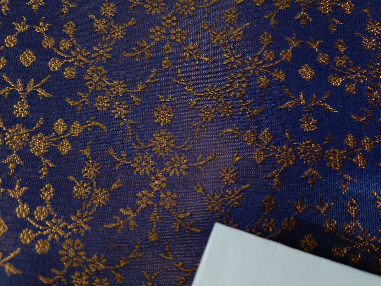 SILK BROCADE FABRIC Purple & Golden Brown colour 44" wide BRO198[2]