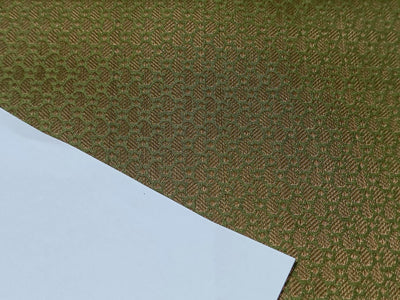 Spun Silk Brocade fabric Green &amp; Metallic Gold Color 44" wide BRO183[4]