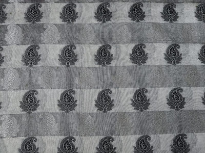 Spun Brocade fabric White,Black & Grey Color 44" wide BRO188[2]