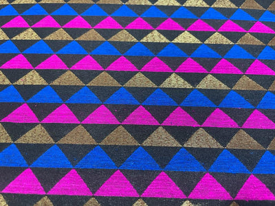 Silk Brocade fabric Metallic Gold & Pink,Blue & Black Color 44" wide BRO384[1]