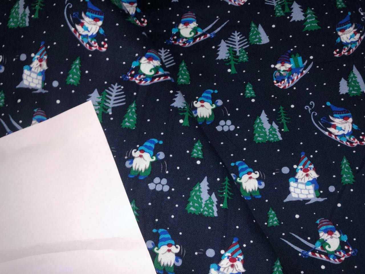 100% Cotton flannel Print 58"wide available in 3 prints penguin, snowmen and skiing on ice