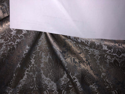 Silk Brocade fabric floral Jacquard x metallic silver 44" wide BRO955 available in 3 colors peach, silver grey  and pink