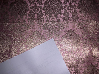 Silk Brocade fabric floral Jacquard x metallic silver 44" wide BRO955 available in 3 colors peach, silver grey  and pink