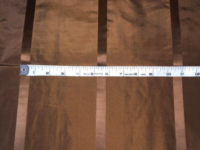 Silk taffeta fabric brown with satin stripes 54&quot; TAFS147[2]