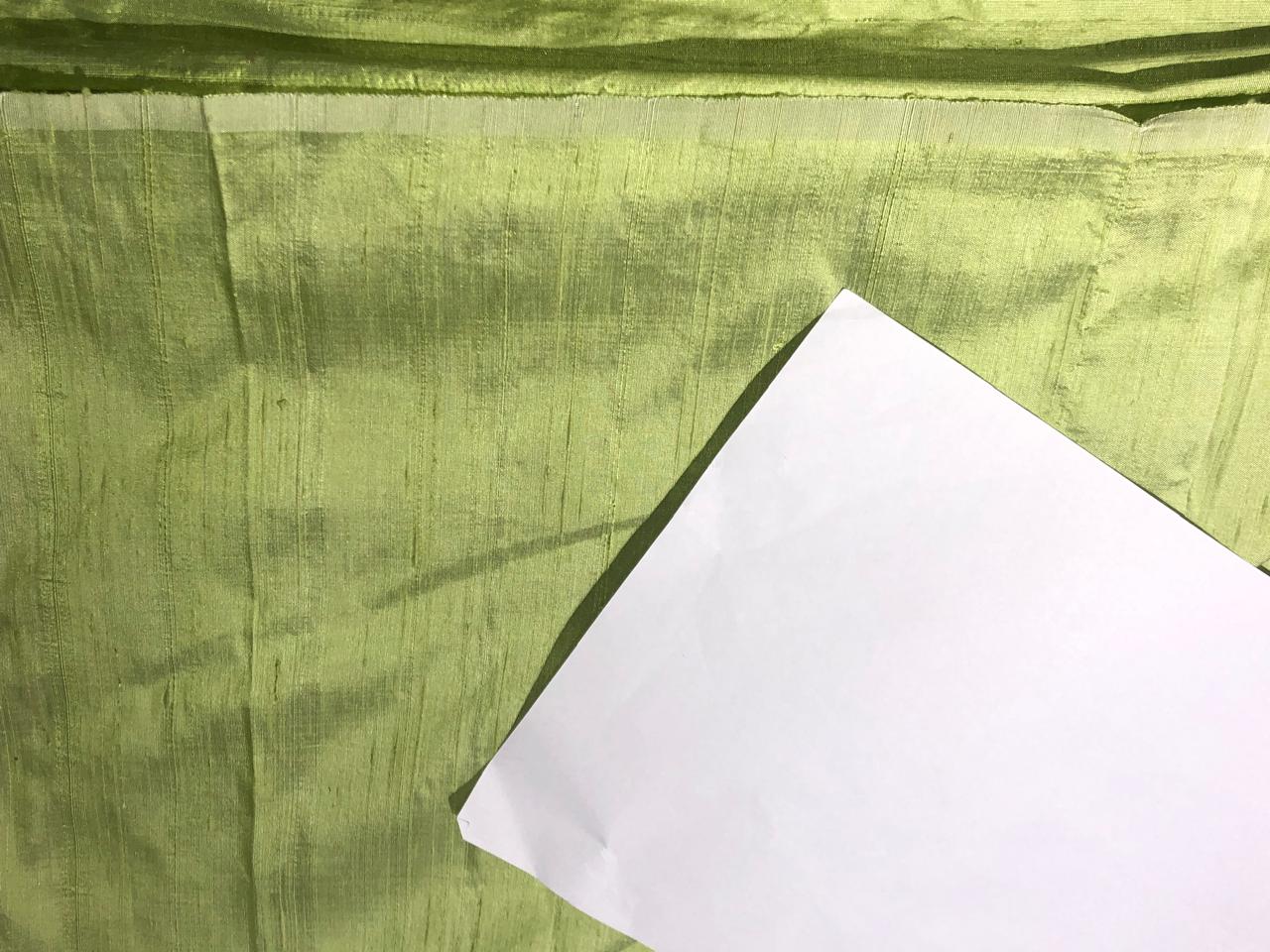 100% PURE SILK DUPIONI FABRIC LIGHT LIME GREEN color 44" wide WITH SLUBS MM126[1]