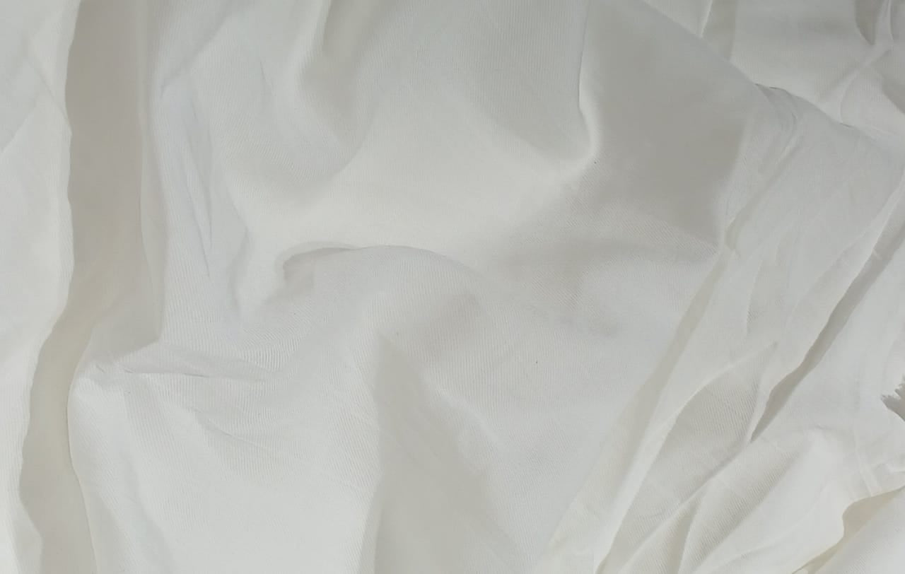 100% NATURAL FIBRE SOYABEAN PROTEIN or “vegetable cashmere” fabric White color 58" wide dyeable [16674]