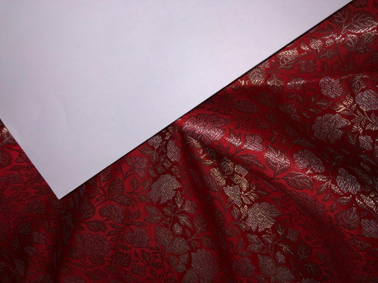 Silk Brocade Fabric metallic gold jacquard  44" wide BRO949A available in 3 colors red/peach and pink