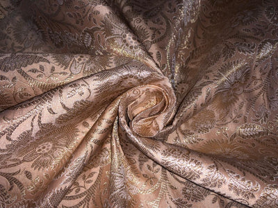 Silk Brocade Fabric metallic gold jacquard  44" wide BRO952 available in 4 colors turquoise/pink/lavender blue and peach