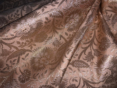 Silk Brocade Fabric metallic gold jacquard  44" wide BRO952 available in 4 colors turquoise/pink/lavender blue and peach