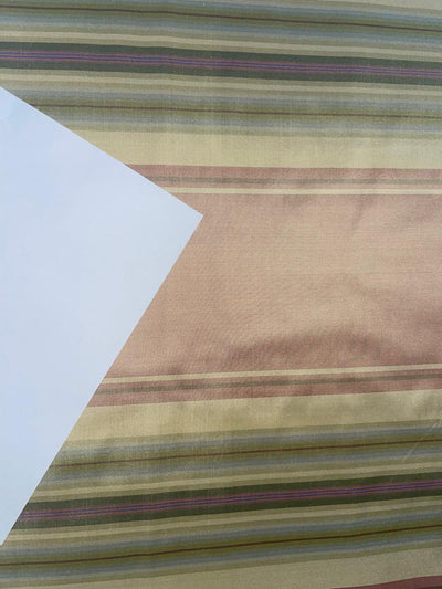 Silk dupioni stripe cream ,rose pink and green 54" wide DUPS35[1]