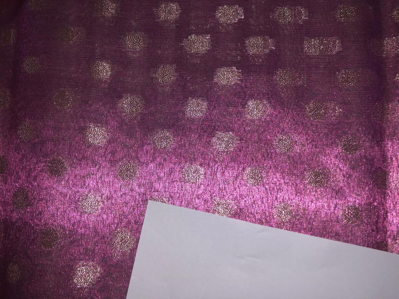 Silk metallic tissue organza fabric PINKISH LAVENDER MOTIF JACQUARD 44 INCHES WIDE available IN MATCHING CRUSH AND SOLID