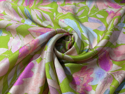 Viscose TWILL Digital Floral Print 41&quot; wide available in 2 colors dusty rose and sea foam