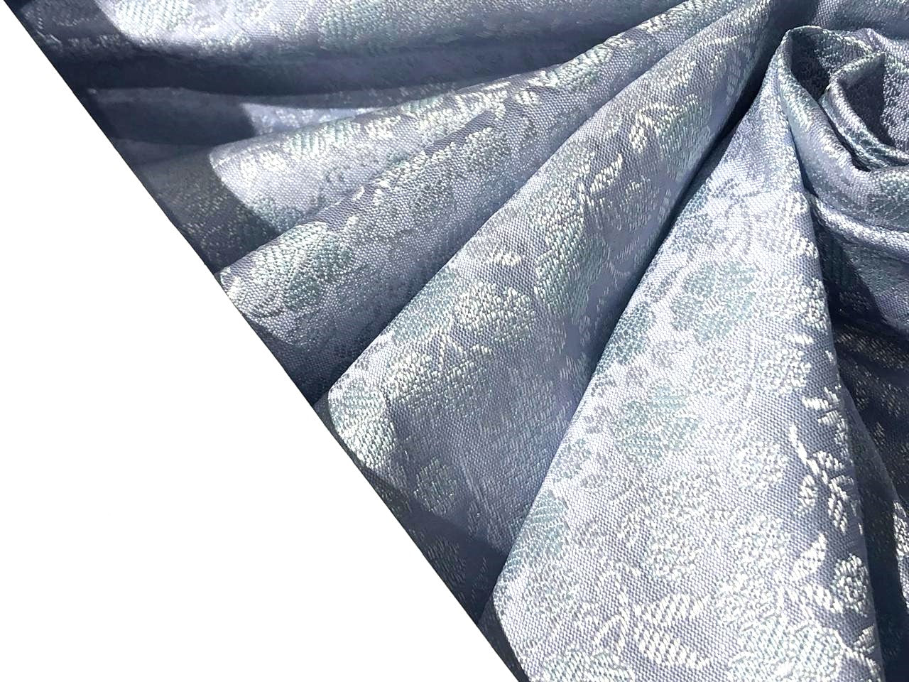 Silk Brocade fabric with floral vine  jacquard available in 2 colors dusty mint and Uranian blue BRO992