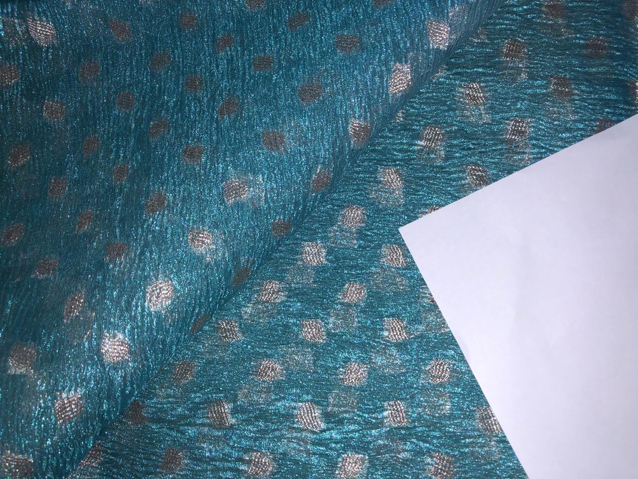 Tissue Crushed sheer MOTIF jacquard fabric 44"wide available in 3 COLORS rust bronze,pink lavender and sea blue