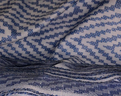 100% Cotton jacquard  Fabric 58" wide mill made available in 2 colors blue and denim blue