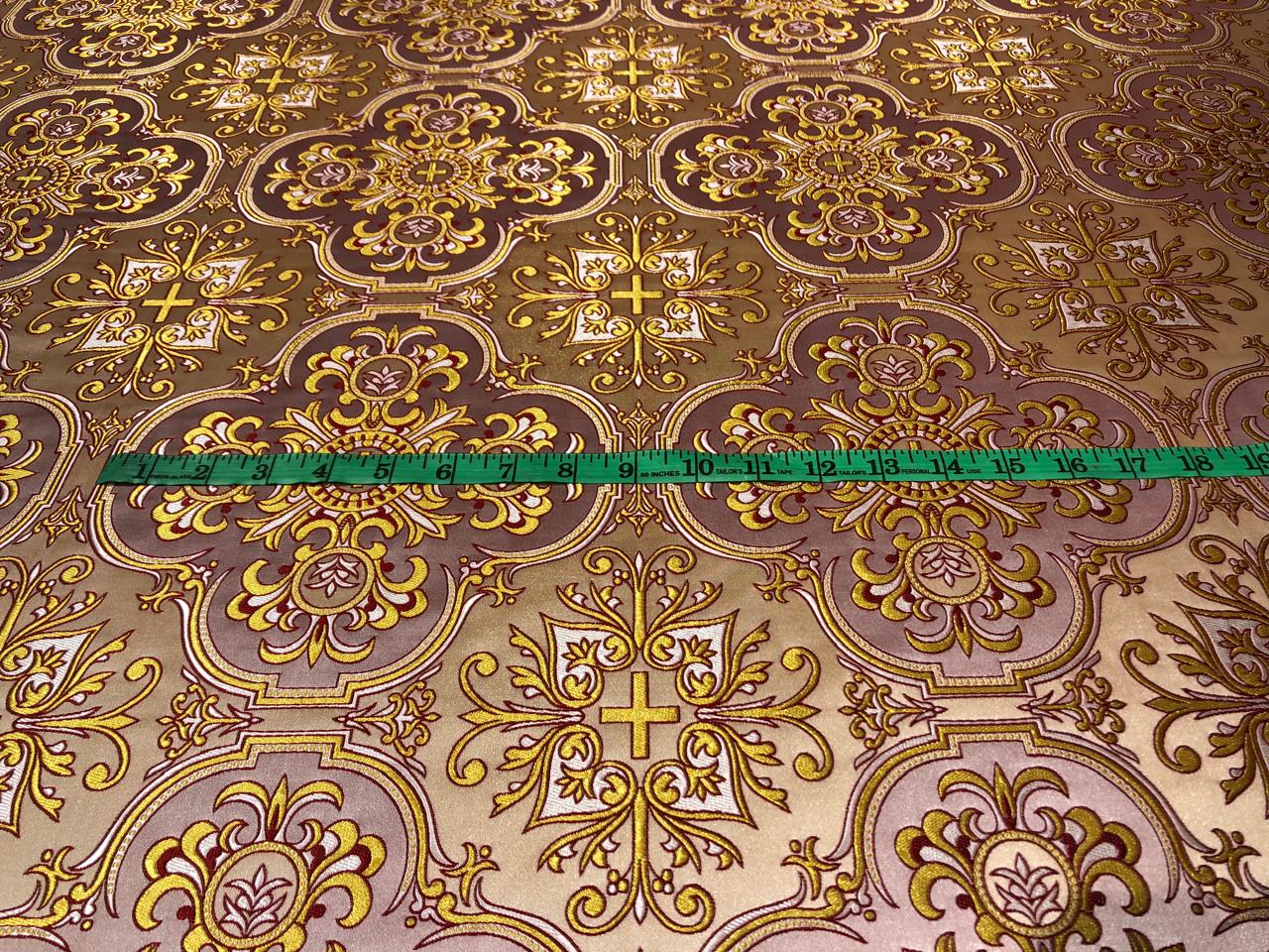 Brocade fabric VESTMENT 60" wide  available in 2 colors cream x gold and burgundy x gold and cream x gold BRO951