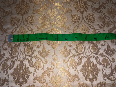 Silk Brocade fabric with  gold jacquard  BRO1018 available in 4 colors gold/lilac/grey and sea blue BRO1018
