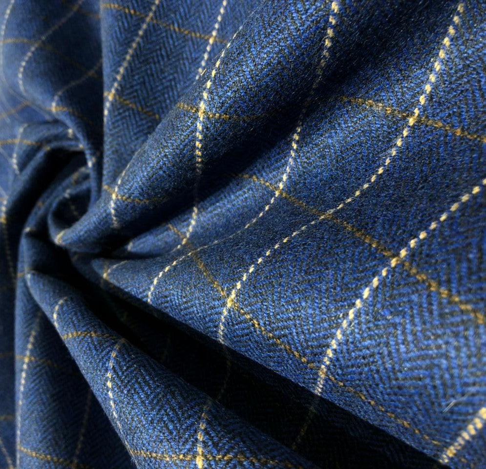 Suiting fabric made in Huddersfield ,England WOOL X TWEED  available in 3 colors teal, blue and navy[16873/74/75]