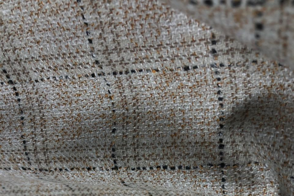 Suiting fabric made in Schöffel ,Italy WOOL X TWEED  cream and brown [16876]