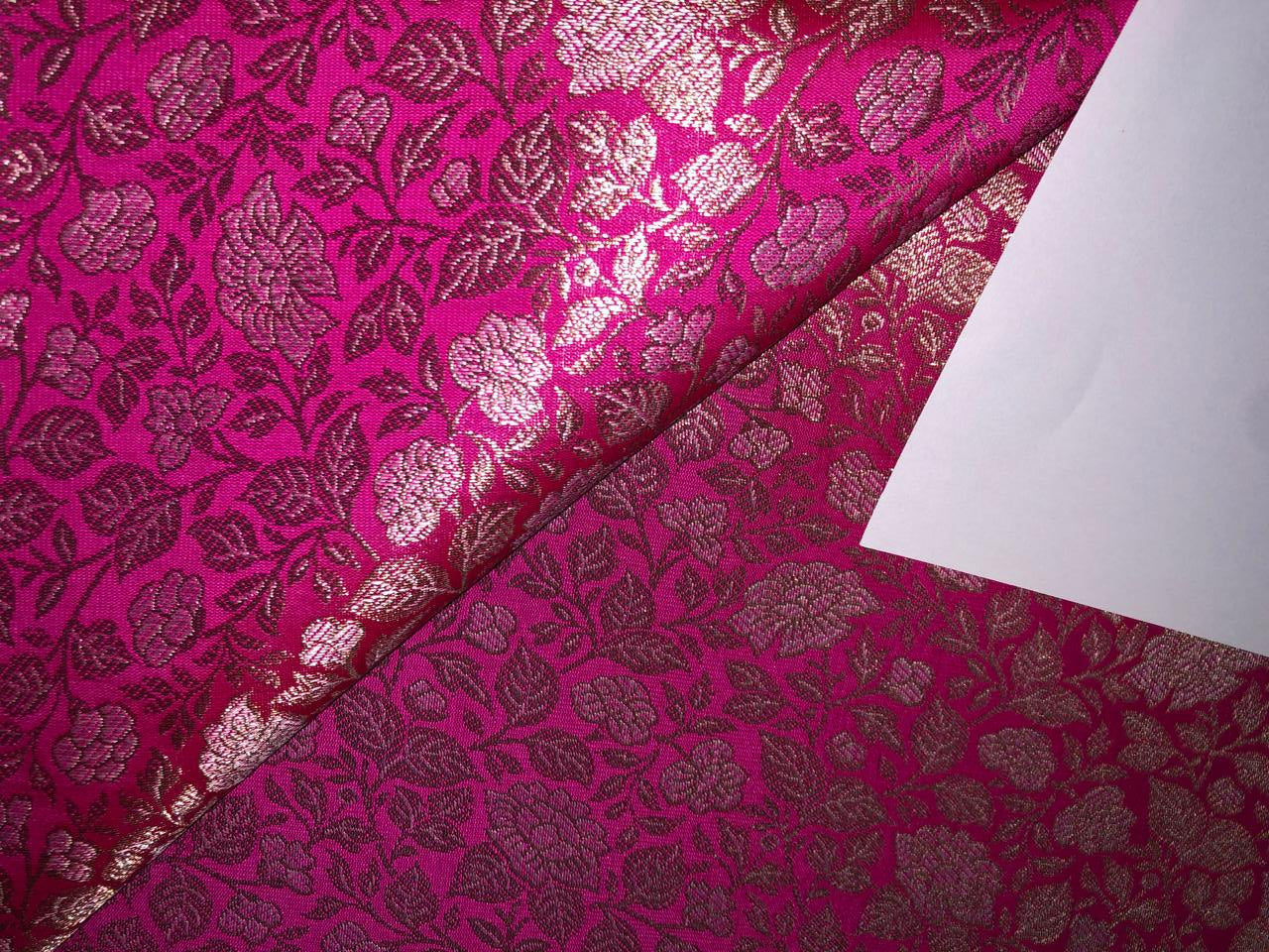 Silk Brocade Fabric metallic gold jacquard  44" wide BRO949A available in 3 colors red/peach and pink