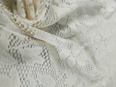 Cotton x jute fancy LACE overlay fabric offers intricate woven patterns 72"available in 5 designs