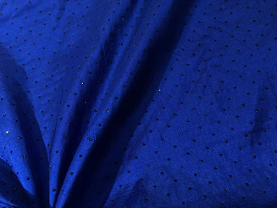 100% pure silk dupioni fabric with rhinestone available in 2 colors wine and royal blue