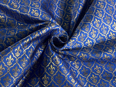 Brocade Fabric Jacquard x metallic gold Gold Color 56" WIDE BRO975 available in 3 colors purple/royal blue and peacock green