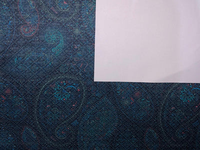 Brocade fabric peacock blue and green paisley color 58" wide BRO892[4]