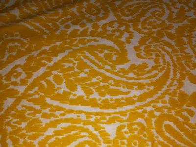 100% Cotton Poplin Print  YELLOW AND WHITE  58" wide[16060]