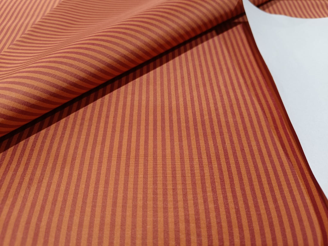 100% Silk Taffeta stripes 54" wide 3 mm TAFNEWS12 available in 5 colors [orange and yellow/ blue and yellow/ gold and beige/ rust / blue and black]