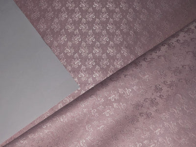 Silk Brocade fabric 44" wide SELF JACQUARD available in 2 colors pinkish peach and ivory BRO956[1/2]